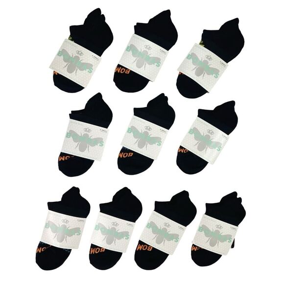 BOMBAS Black Ankle Socks 10 Pairs - Size XS - Picture 1 of 4